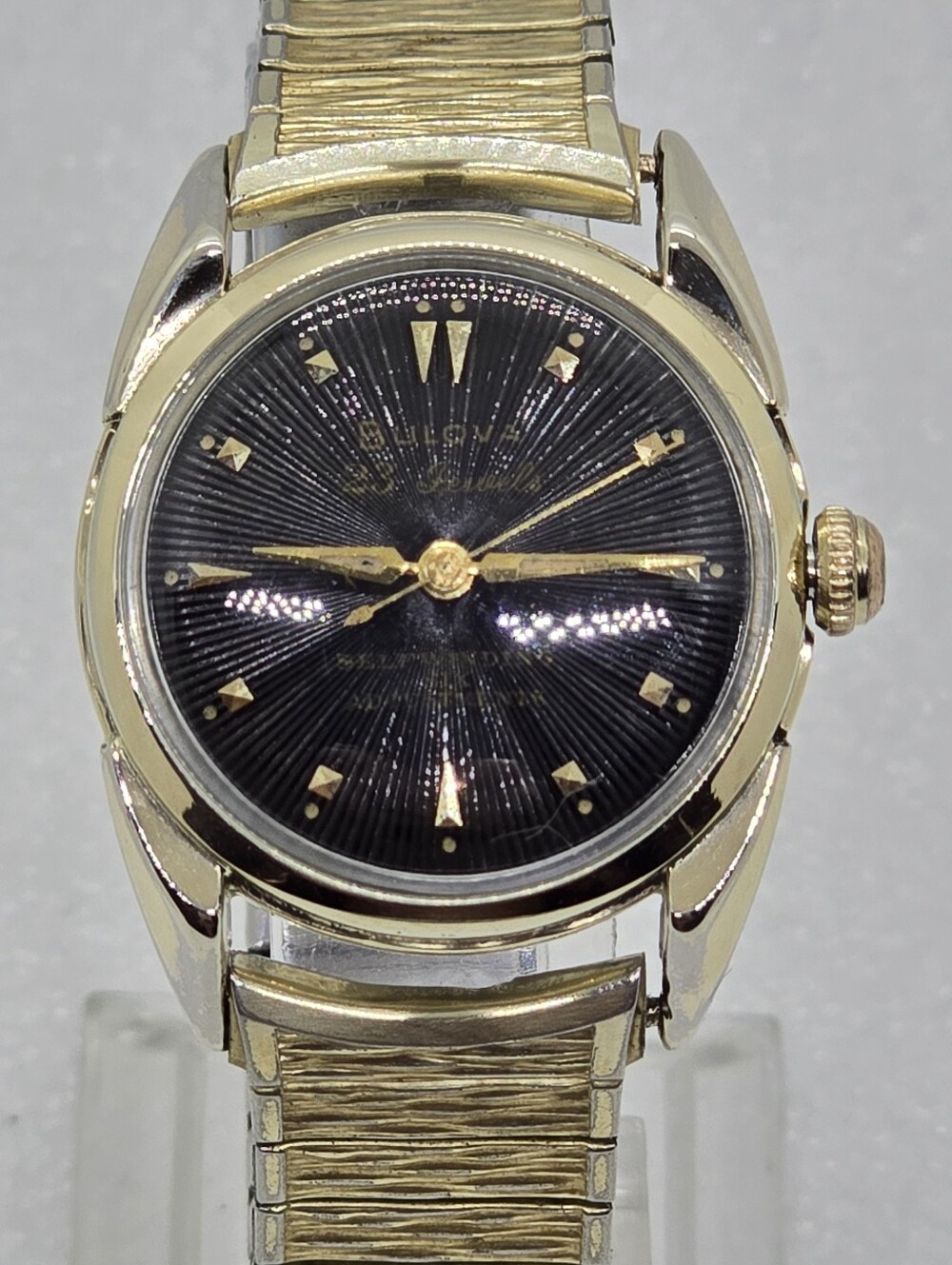 Vintage 1955 Bulova 23 10K Gold (RGP)Starburst Dial/Vtg. 10k Gold (RGP)Flex Band